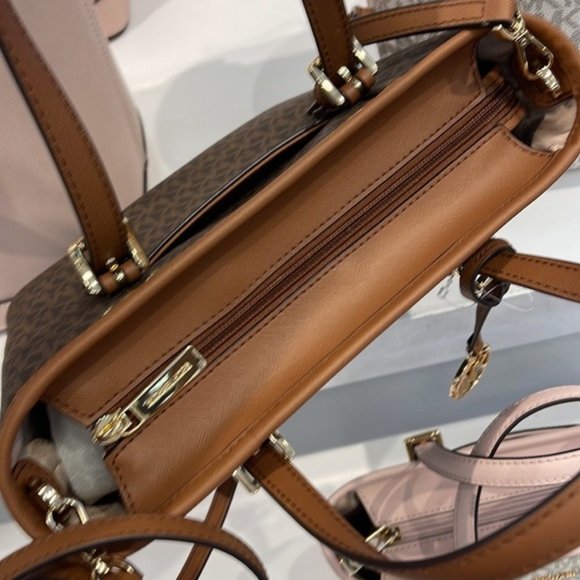 Michael Kors Jet Set Travel XS Carryall Tote Top Zip Tote Brown - Picture 6 of 16